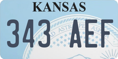 KS license plate 343AEF