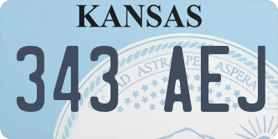 KS license plate 343AEJ