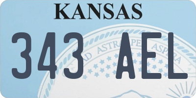 KS license plate 343AEL