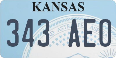 KS license plate 343AEO