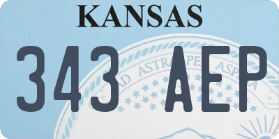 KS license plate 343AEP