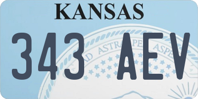 KS license plate 343AEV