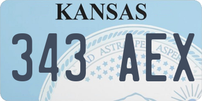 KS license plate 343AEX