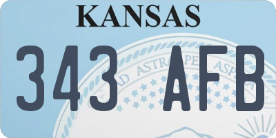 KS license plate 343AFB