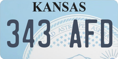 KS license plate 343AFD