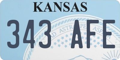 KS license plate 343AFE