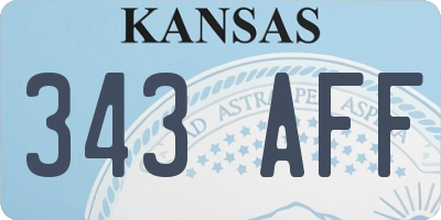 KS license plate 343AFF