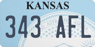 KS license plate 343AFL