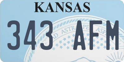 KS license plate 343AFM