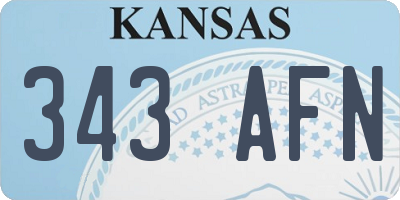 KS license plate 343AFN
