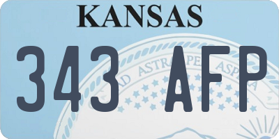 KS license plate 343AFP