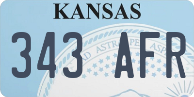 KS license plate 343AFR