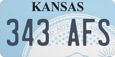 KS license plate 343AFS
