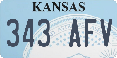 KS license plate 343AFV
