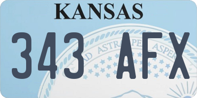 KS license plate 343AFX