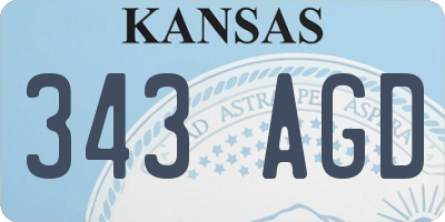 KS license plate 343AGD
