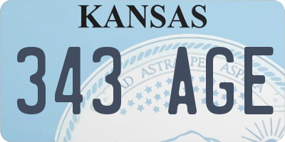 KS license plate 343AGE