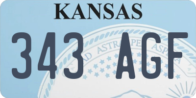 KS license plate 343AGF