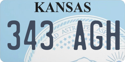 KS license plate 343AGH