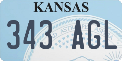 KS license plate 343AGL