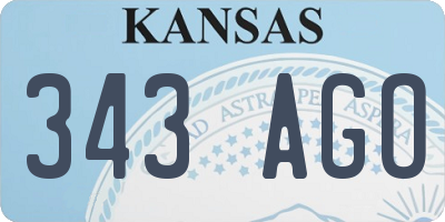 KS license plate 343AGO
