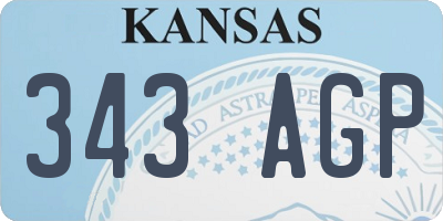KS license plate 343AGP