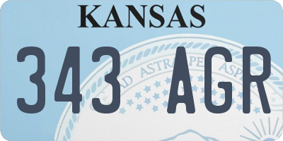 KS license plate 343AGR