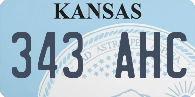 KS license plate 343AHC