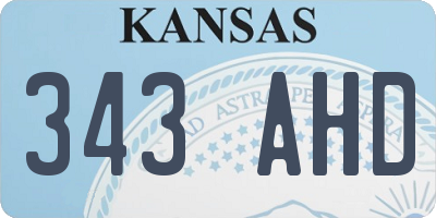 KS license plate 343AHD