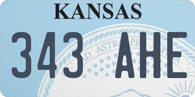 KS license plate 343AHE