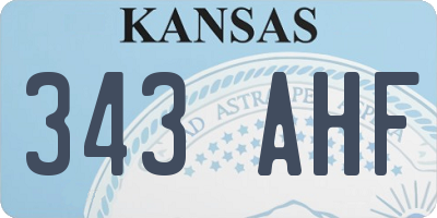 KS license plate 343AHF