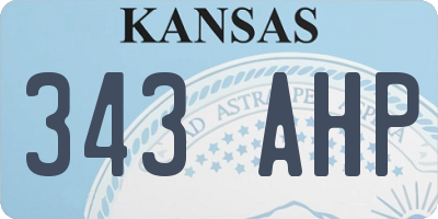 KS license plate 343AHP
