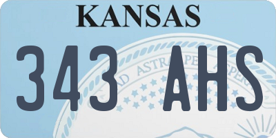 KS license plate 343AHS