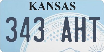 KS license plate 343AHT