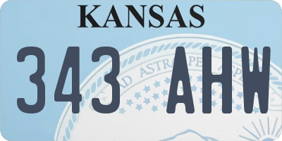 KS license plate 343AHW