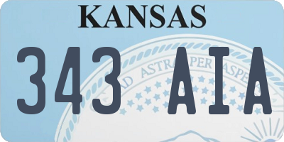 KS license plate 343AIA