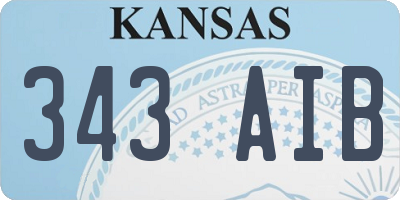 KS license plate 343AIB