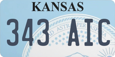KS license plate 343AIC