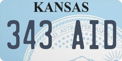 KS license plate 343AID