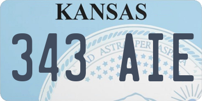 KS license plate 343AIE