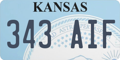 KS license plate 343AIF