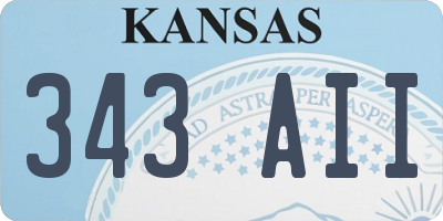 KS license plate 343AII
