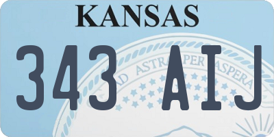 KS license plate 343AIJ