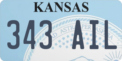 KS license plate 343AIL