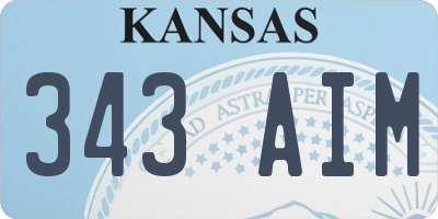 KS license plate 343AIM