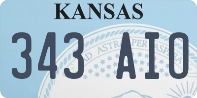 KS license plate 343AIO