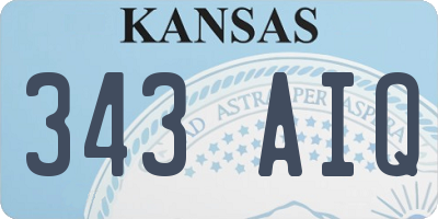 KS license plate 343AIQ