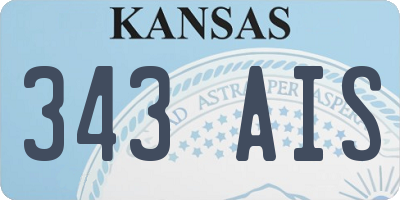 KS license plate 343AIS