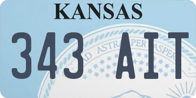 KS license plate 343AIT