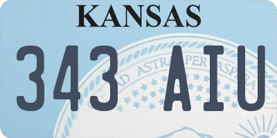 KS license plate 343AIU